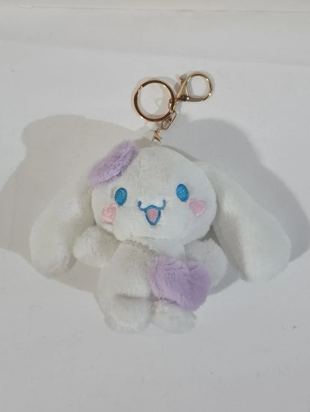 Cinnamoroll purple heart plushie keychain